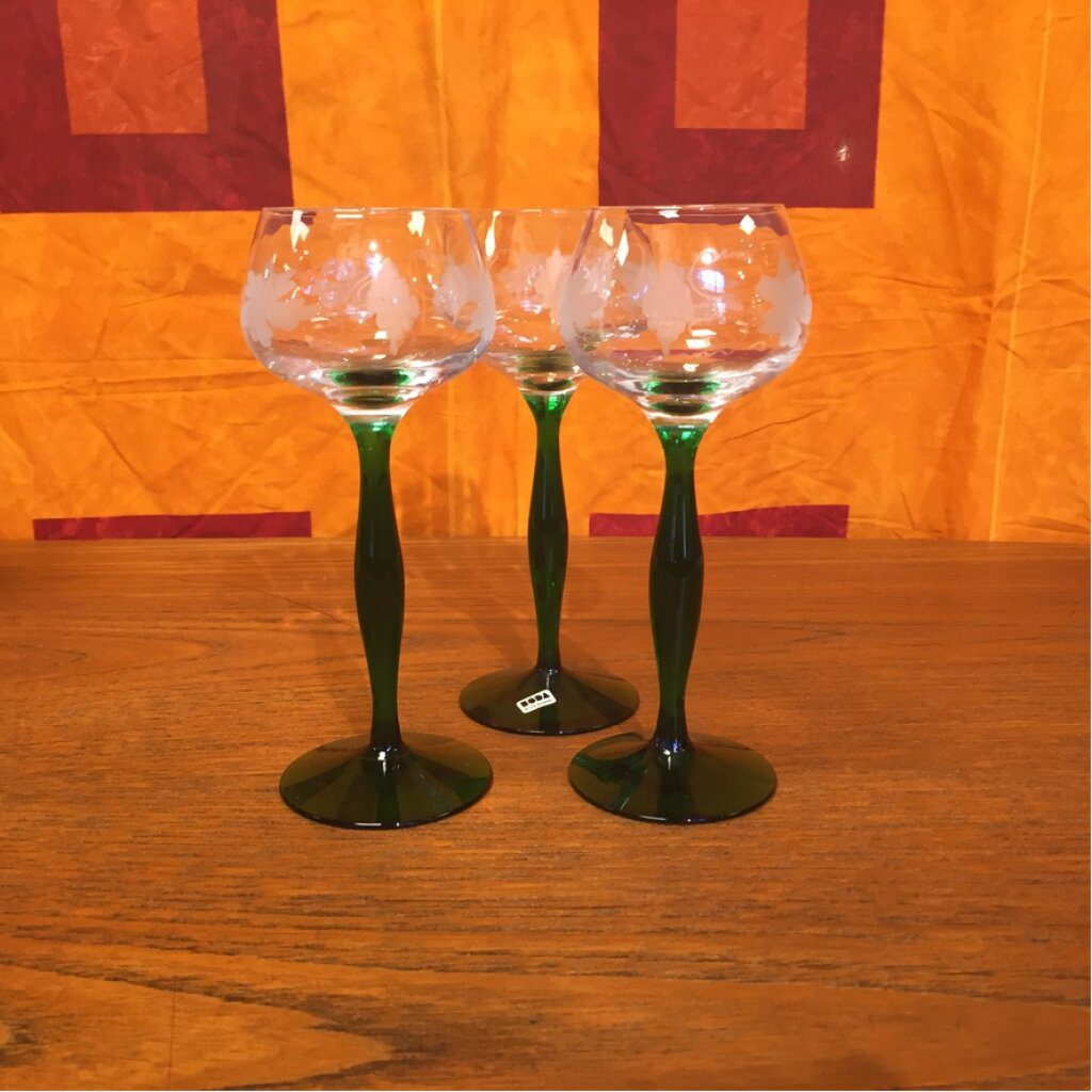 3st Vintage Remmare med Grön fot från Boda - Image 5