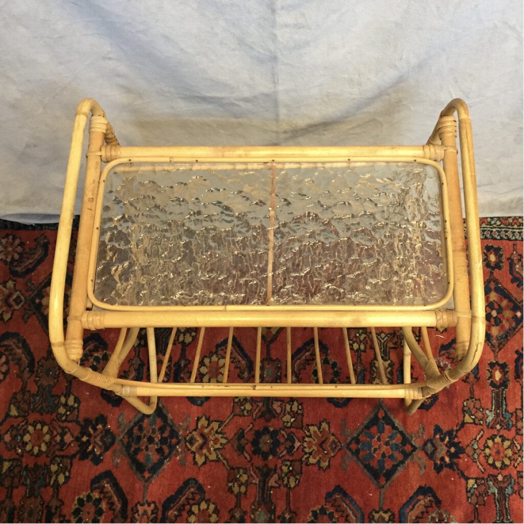 Sidobord i Bambu/Rotting och Glas - Image 2