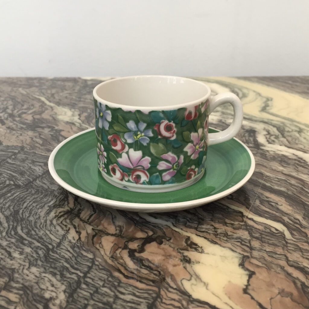 Grön "Flox" Kaffekopp med Fat
