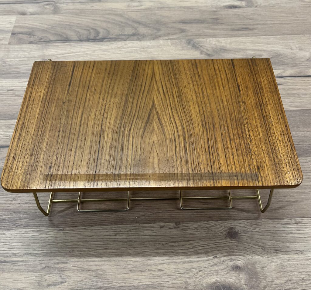 Telefon/Hallhylla i Teak och Mässing - Image 4