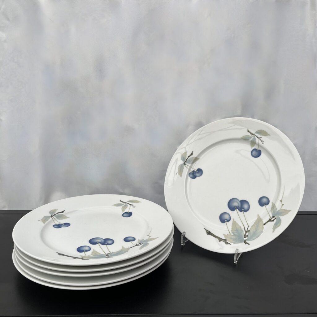6st "Blue Cherry" Tallrikar - Rosenthal