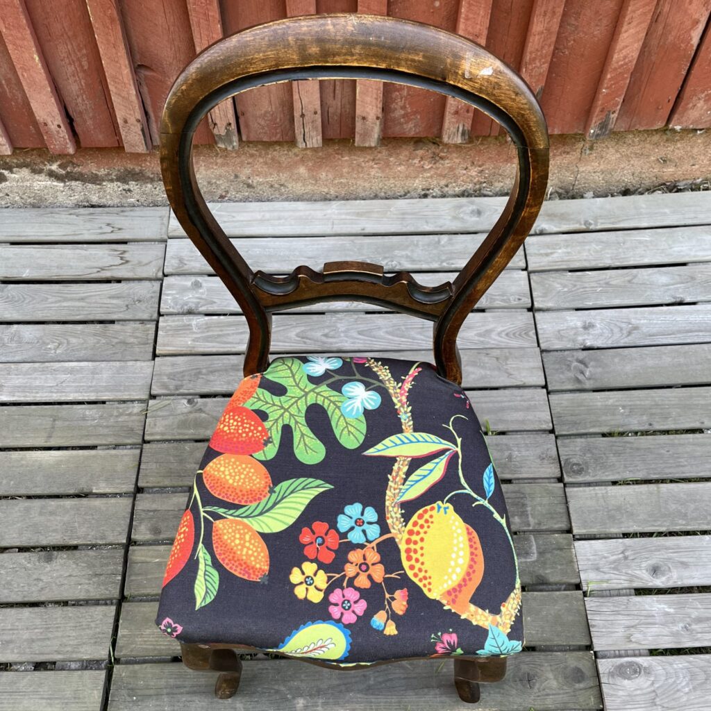 Rokoko Stol med Mönstrat Tyg - Image 2