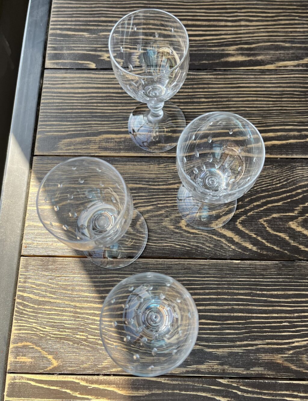 4st Sherry Glas med Slipad Jordgubbsdekor - Image 3