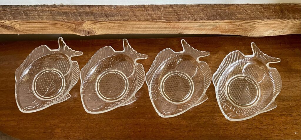 4st Fiskformade Förrättsrallrikar i Glas - Image 3
