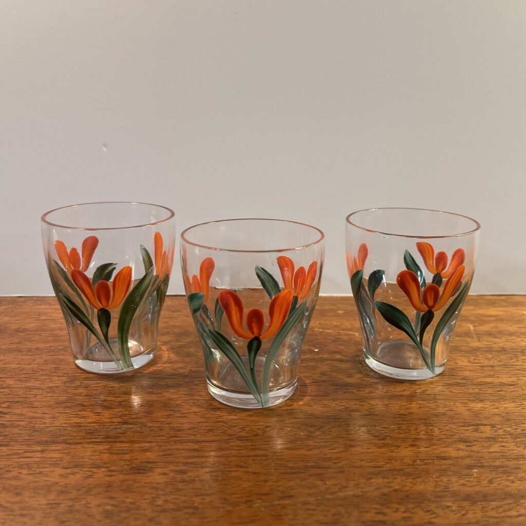 3st Handmålade Dricksglas med Tulpaner - Image 2