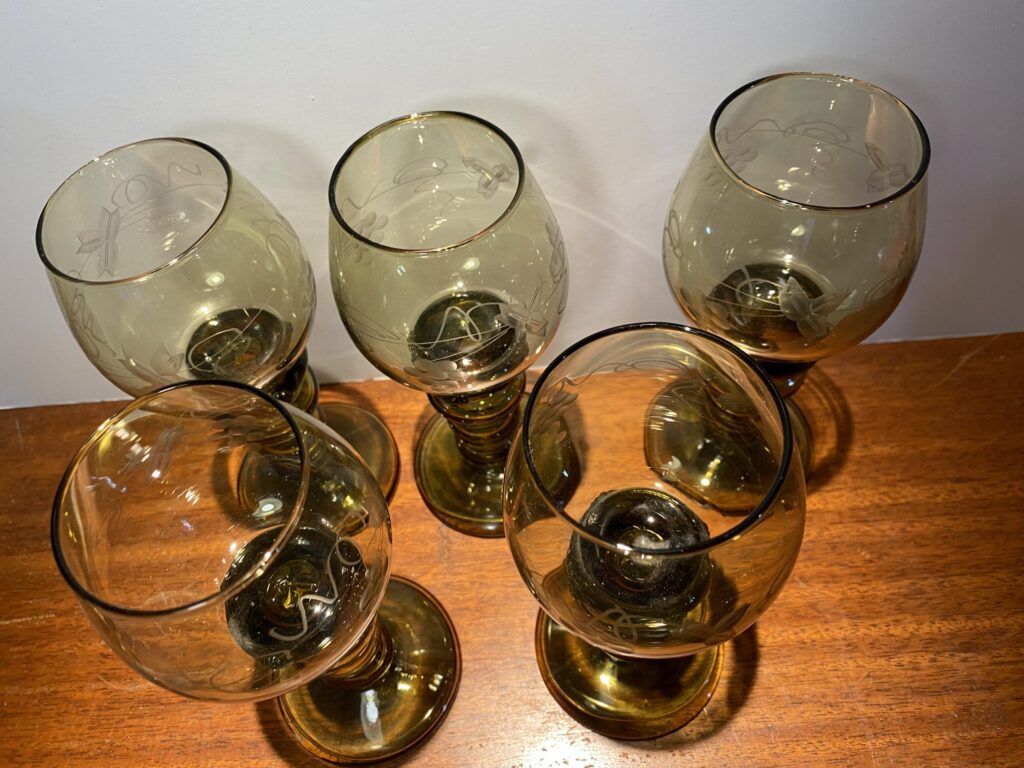 5 Green Roemer Rhine Glasses - Image 2
