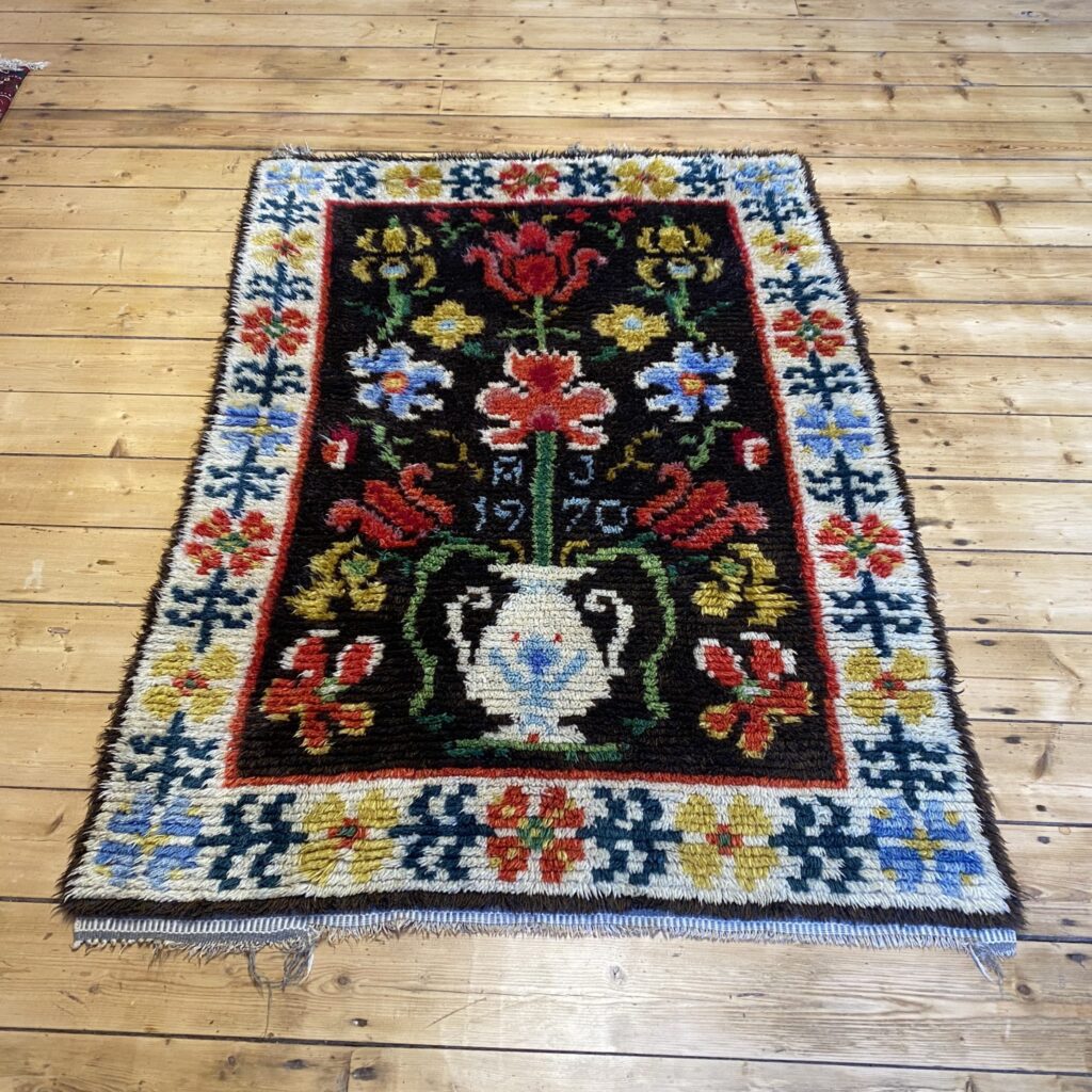 Tree of Life Design Rya Rug 1940's