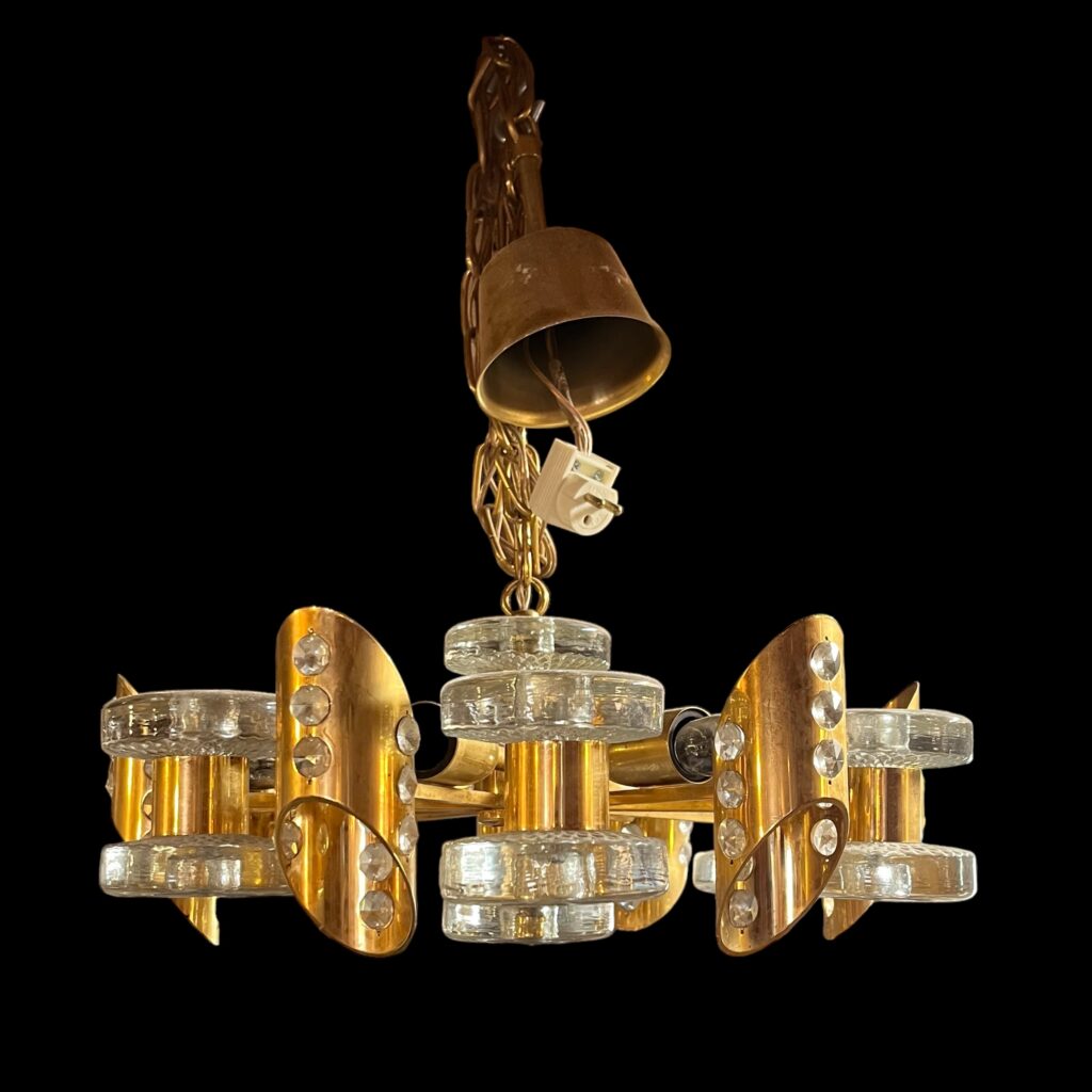 Mässing och Glas Taklampa - Eriksmåla
