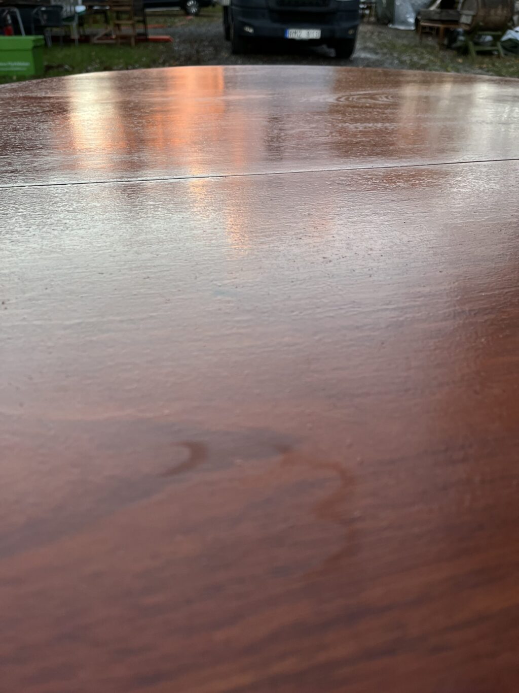 Stort Runt Teak Bord - Image 5