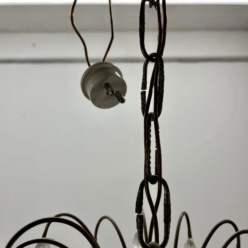 Röd Glas och Kristall Ljuskrona i Empirestil - Image 4