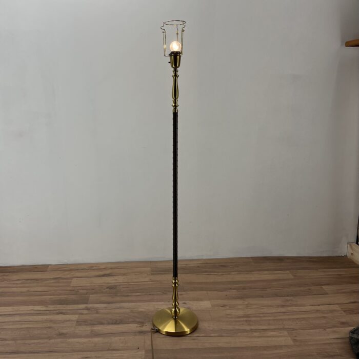 Läder/Mässing Golvlampa - Einar Bäckström