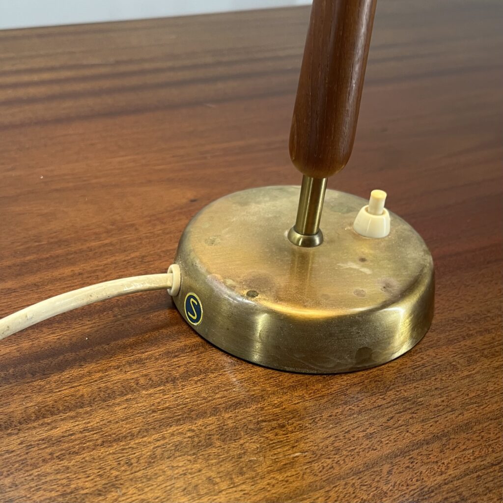 Bordslampa i Teak och Mässing - Image 5