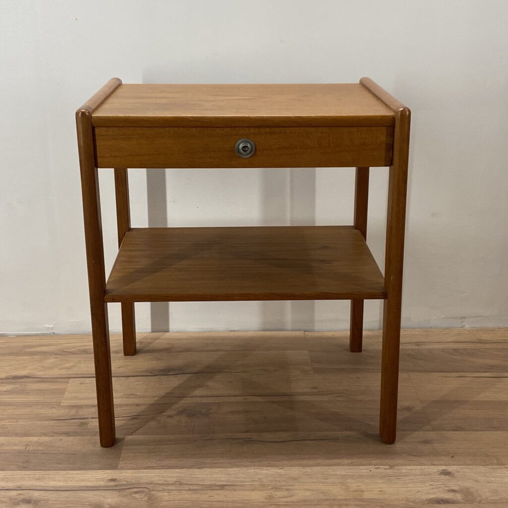 teak retro bedside table