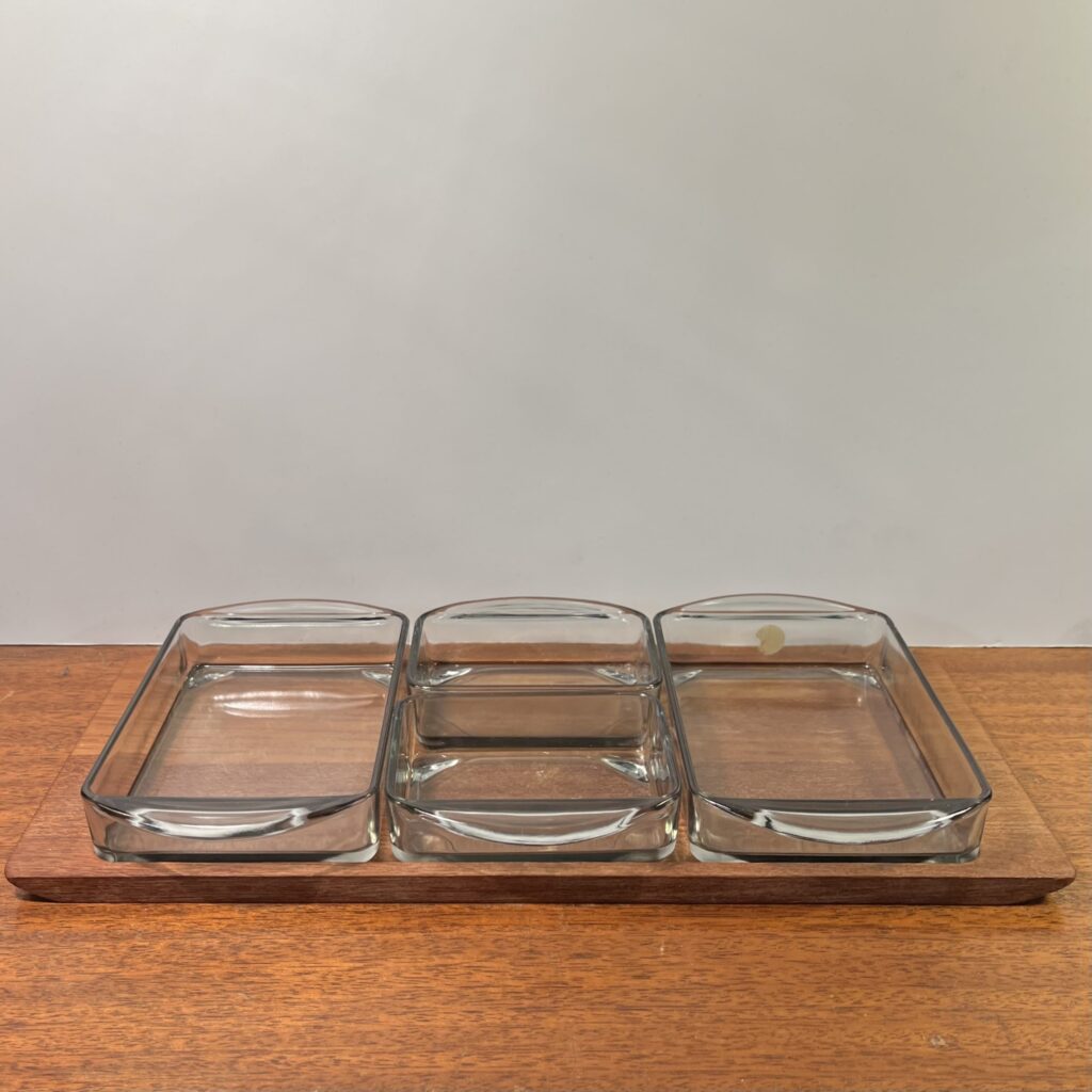 Teak Bricka med Glasskålar - Image 5