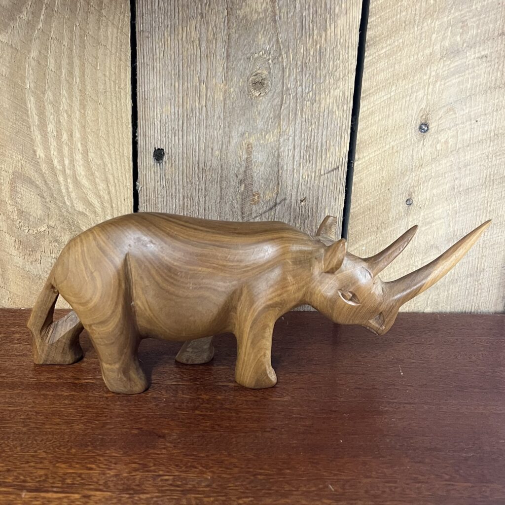 Noshörning i Teak - Kenya - Image 3