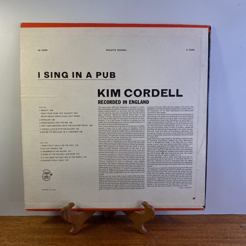 Cordell, Kim - I Sing In A Pub - Image 2