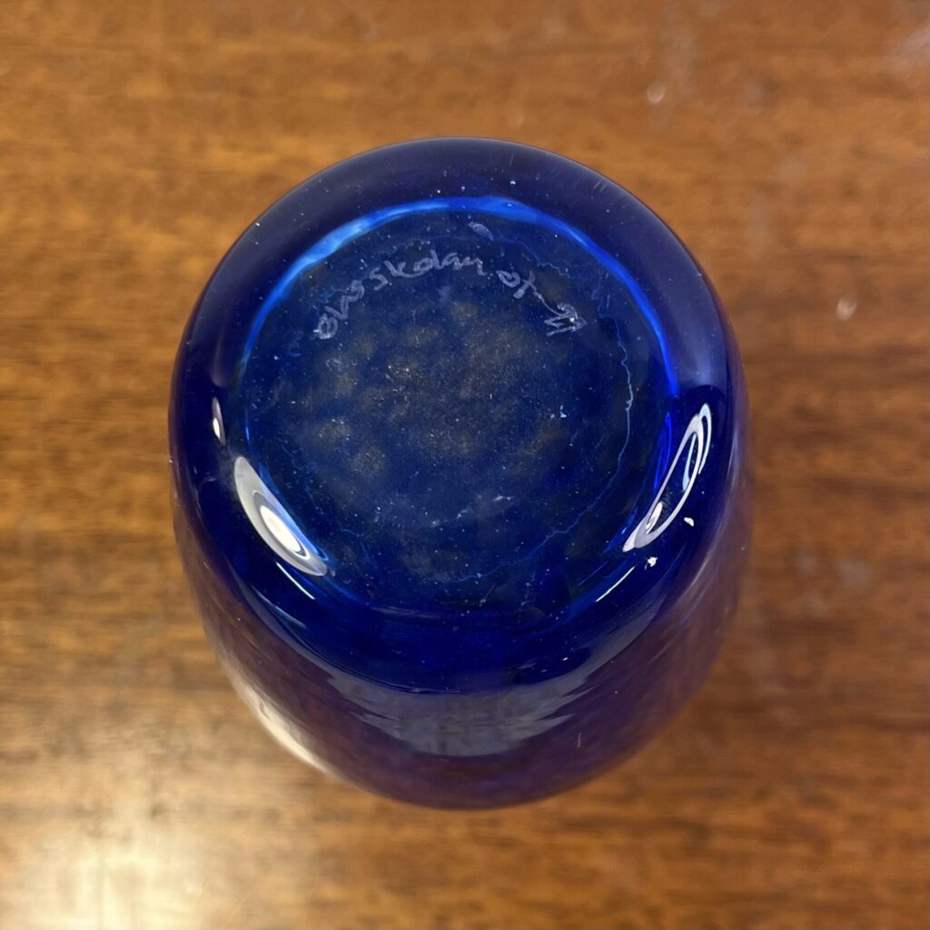 Blåmelerad Glasvas - Glasskolan, Orrefors - Image 4