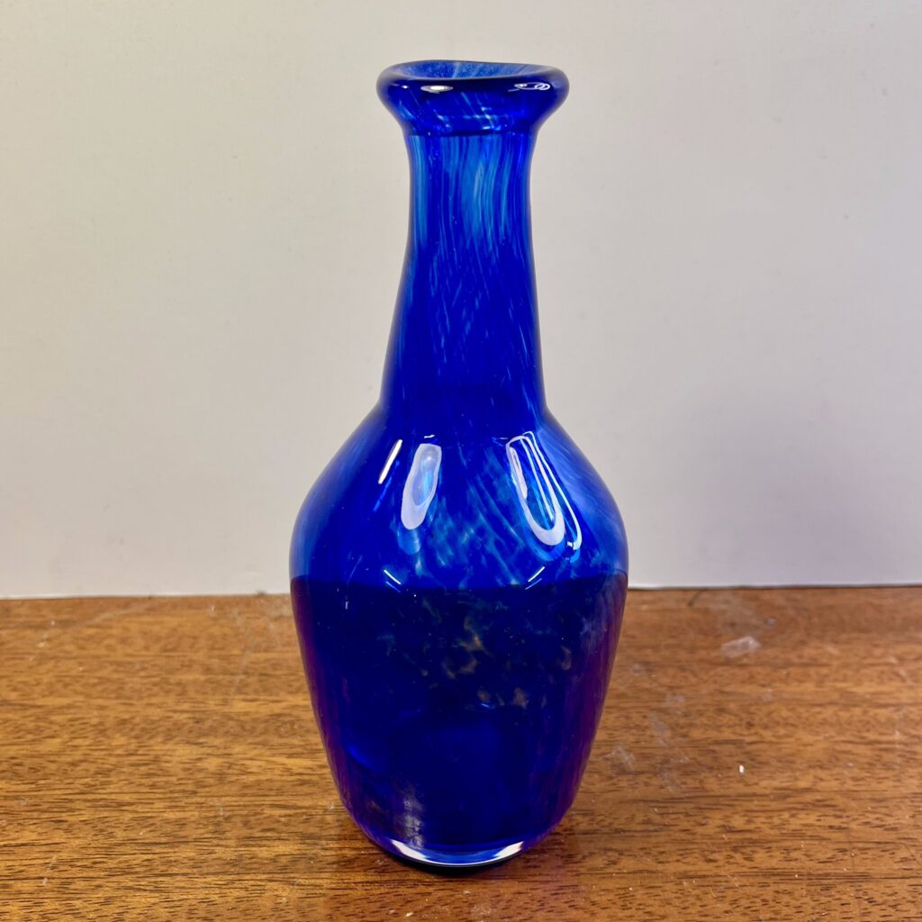 Blåmelerad Glasvas - Glasskolan, Orrefors - Image 2