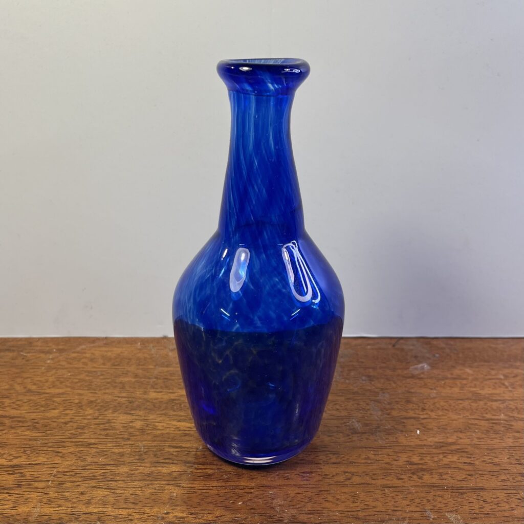 Blåmelerad Glasvas - Glasskolan, Orrefors