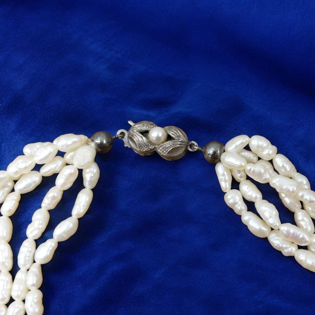 Pärlcollier med 5 Rader av Barock Pärlor - Image 4