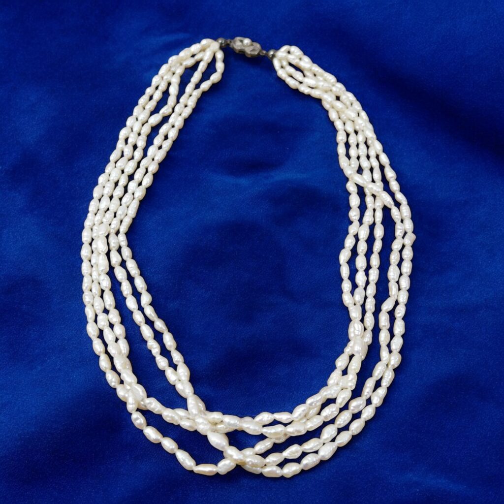 Pärlcollier med 5 Rader av Barock Pärlor - Image 2